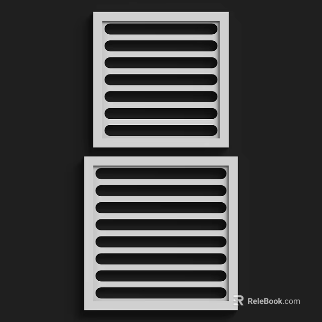White Grille Components With Horizontal Slats For Ventilation And Construction 3d model 