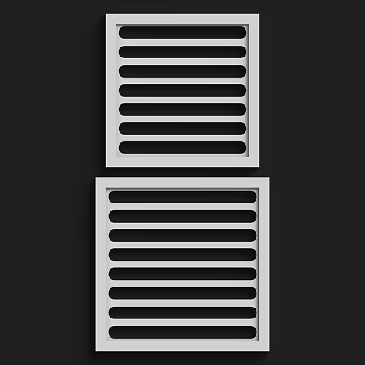 White Grille Components With Horizontal Slats For Ventilation And Construction 3d model