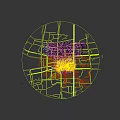 Detailed Aerial Planning of Urban Community with Road Network Building Layout and Green Areas