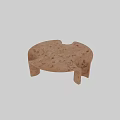 Natural Wooden Round Coffee Table With Light Wood Grain And Unique Burl Design