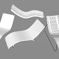 Modern White Lounge Chairs With Curved Design And Woven Patterns For Outdoor Patio