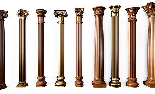 European Roman Column Roman Column Combination 3d model