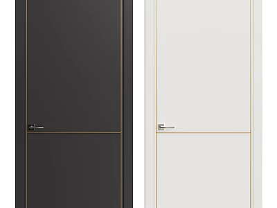 Sleek Modern Hinged Door In Black And White For Home Interior Design 3d model