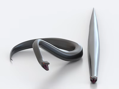 Sleek Reptile Snakes Featuring Smooth Bodies And Unique Head Designs 3d model
