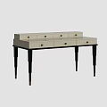 Modern Home Office Desk With White Top Black Legs And Storage Drawers