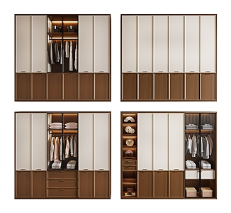 Modern antique wardrobe combination top multi-function wardrobe 3d model