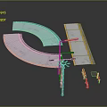 Traffic Road Equipment Set With Street Lamp Pavement Models And Construction Tools