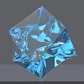 Transparent Blue Polyhedral Crystal Glass Decorative Ornament Set For Modern Home Decor