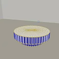 White Round Coffee Table With Textured Design In Light Neutral Background 3d model