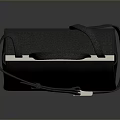 Sleek Black Handbag with Silver Frame and Adjustable Shoulder Strap for Daily Use 3d model