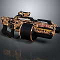Camouflage Tactical Weapon With Scope Grip And Modern Detailed Design Elements