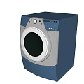 Modern Blue and Silver Washing Machine with Round Front Door Control Panel and Digital 3d model