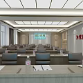 Modern Conference Room Interior With Long Tables Chairs Large Screen Water Bottles And Documents