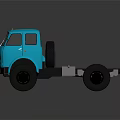 Blue Functional Truck 3D Render Presentation