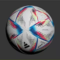 Colorful Soccer Ball Design With Blue Pink Stripes And White Surface