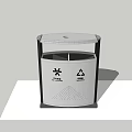 Public Facility Trash Sorting Recycling Bin With Waste Separation Signage Design