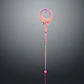 Fantasy Magic Staff Weapon With Pink Orange Gradient And Circular Top Decoration