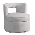 Blue Round Accent Chair With Velvet Upholstery And Comfortable Armrest Design