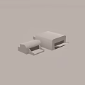 Modern Office Appliances Including Compact And Large Printers With Output Trays