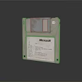 Vintage Microsoft System Disk Floppy Disk Retro Storage Media With Label