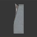 Gray Rusted Furniture Cabinets With Yellow Stripes And Drawer Door Design