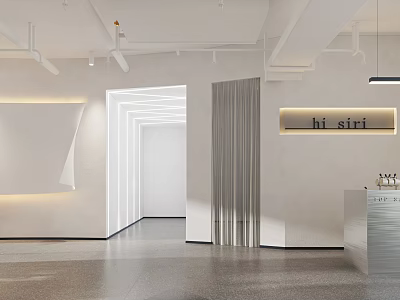 Modern Beauty Hair Salon Interior With Styling Chairs Mirrors And Ambient Lighting 3d model