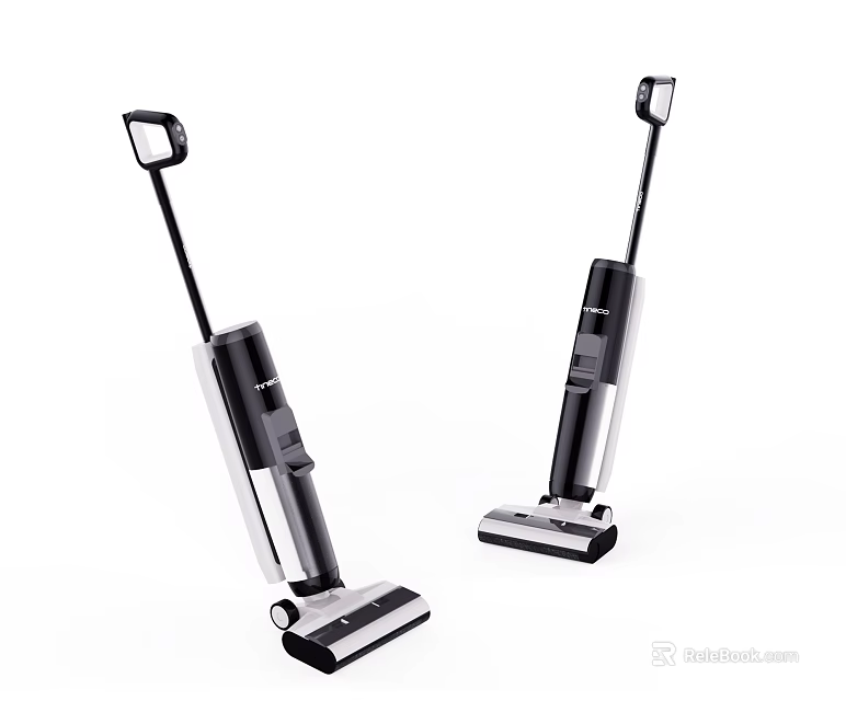 Modern Black And Silver Vacuum Cleaners With Long Handle Design For Home Use 3d model