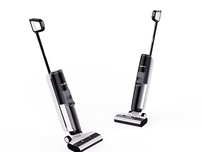 Modern Black And Silver Vacuum Cleaners With Long Handle Design For Home Use 3d model
