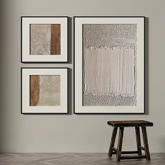 Quiet Retro Abstract Decorative Painting 3d model