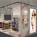 Modern Clothing Store Interior With Display Racks Shelves And Bright Lighting