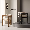 Poliform Modern Armchairs With Wooden Black Frames And Comfortable Beige Cushions