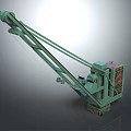 Green Industrial Crane Machinery With Extended Boom And Base Structure 3d model