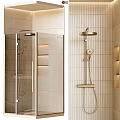 Modern Shower Sauna Design With Glass Door Tiled Walls Control Panel And Handheld Shower