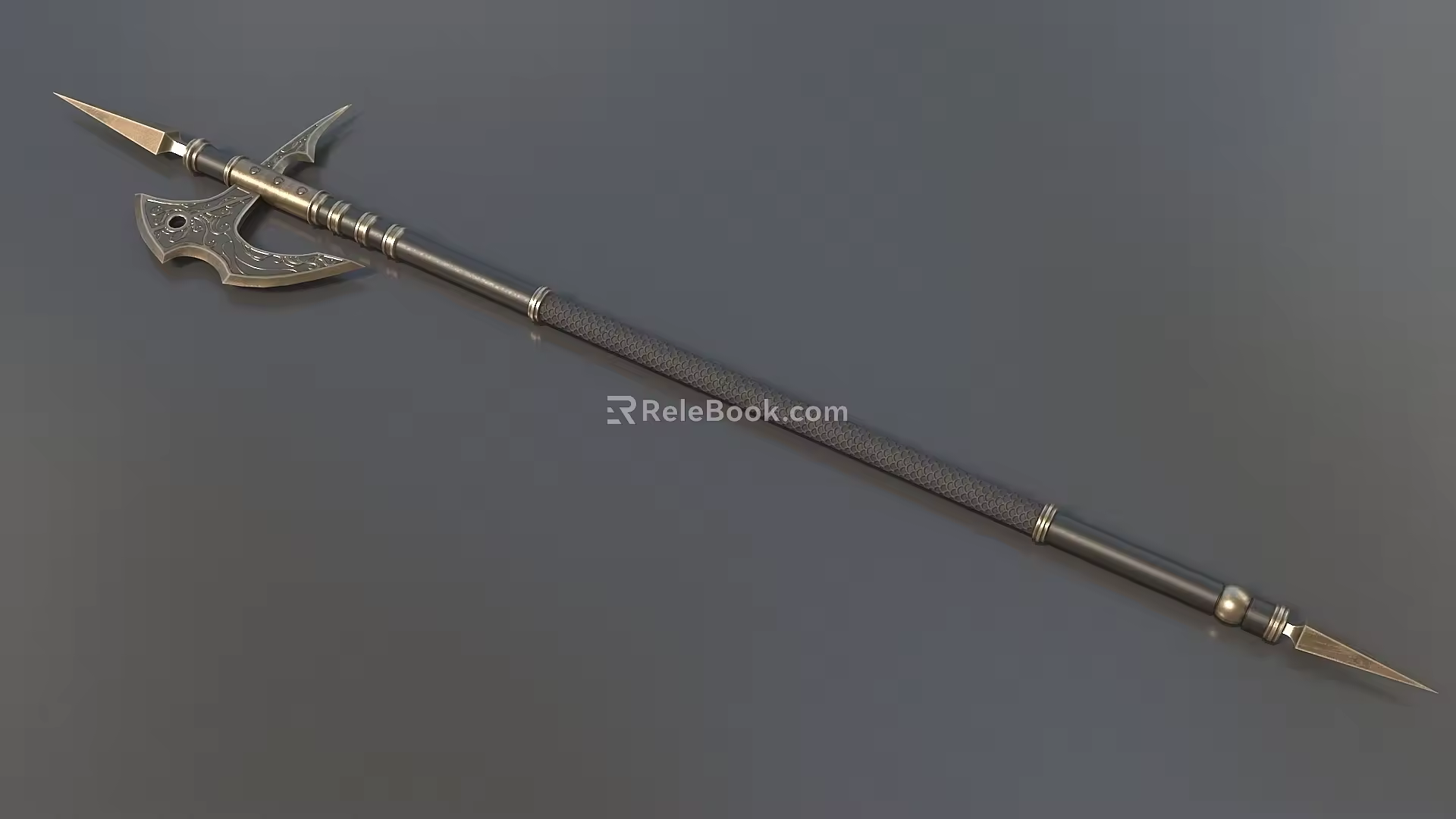 Tomahawk Halberd Battle Spear Battle Spear Long Axe Ge Long Handle Axe Game Weapon Cold Weapon Long Handle Weapon Low Face Number Low Model Simple Model Times 3d model