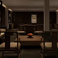 Traditional Chinese Style Leisure Sofa Set With Wooden Coffee Table And Chairs