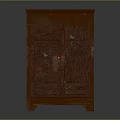 Brown Wooden Storage Cabinet With Two Doors And Classic Leg Design For Home