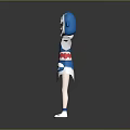 Cute Child In Shark Themed Blue And White Hoodie With Arms Outstretched And Shark Details