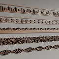 New Chinese style window grilles line pane corner line 3d model