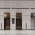 modern elevator hall 3d model