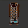 Futuristic Sci Fi Vehicle With Orange Gray Exterior Multi Layer Cargo Compartments And Tracked Wheels