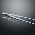 Metal Tweezers With Textured Grip And Slender Design On Reflective Black Surface