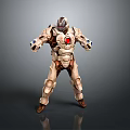 Game Movie Character With White Mechanical Armor Red Core Standing In Battle Pose