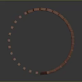 Red Dominoes in Circular Arrangement Showing Falling Sequence as Household Items