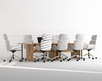 Modern Conference Table and Chair 3d model