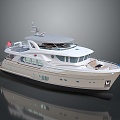 Modern Yacht Sailing by Speedboat 3d model