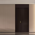 Modern Living and Dining Room with Elegant Marble Accent Wall Wooden Cabinets and Decorative Items