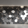 Modern Background Wall Decorative Wall Hexagonal Background Wall Honeycomb Background Wall Internet Celebrity TV Sofa Background Wall 3d model