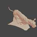 3D Rendered Muscular Lion Anatomy Model Showing Detailed Anatomical Muscle Structure