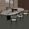 Modern Dining Table and Chair 3d model