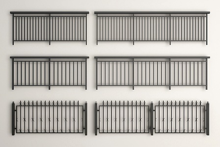 Railing Guardrail Fence Barrier Iron Railing Balcony Railing Balcony Railing Handrail 3d model